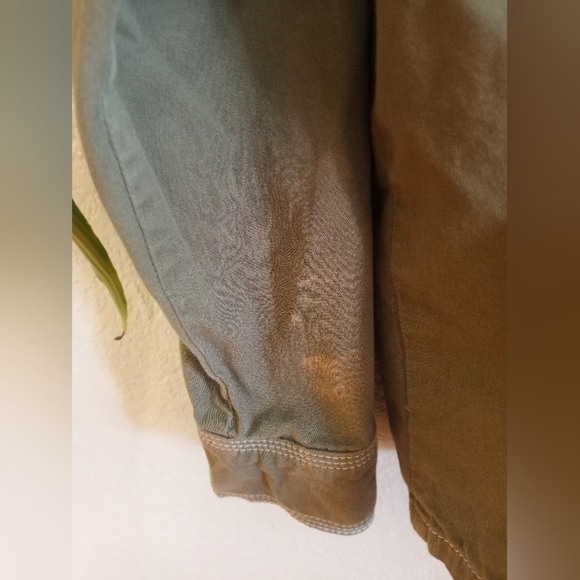 Topshop Olive Green Khaki Barn Chore Coat Contrast Stitched Casual Utility 12 - Picture 7 of 9